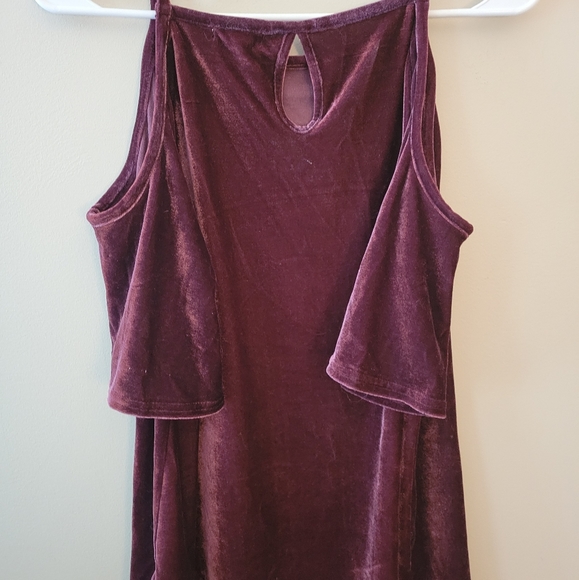 Velvet Cold Shoulder Top - Picture 2 of 3
